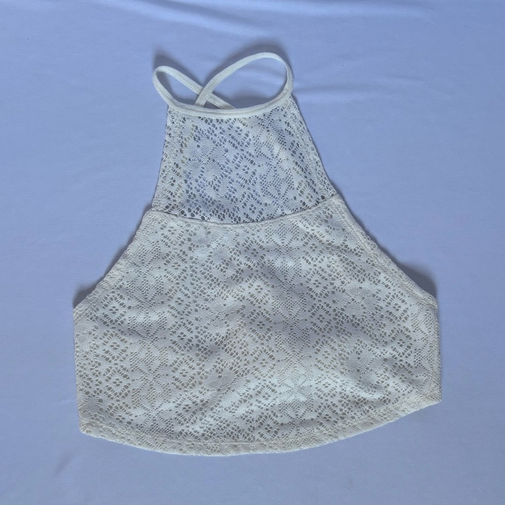 Hollister Women’s White Floral Halter Top. Size XS